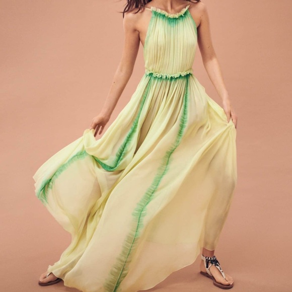 Alberta Ferretti Chiffon dress with lace - Picture 4 of 4